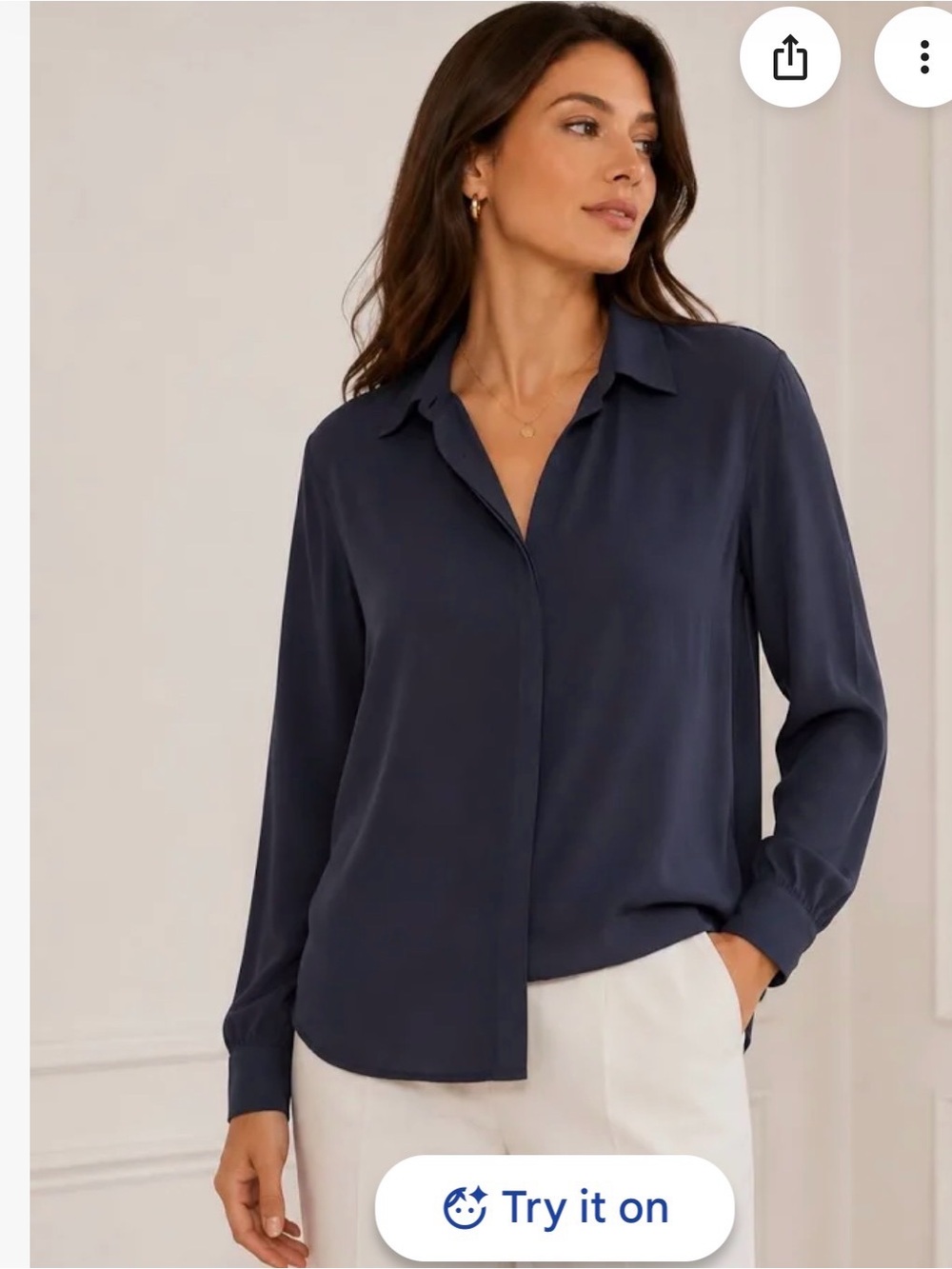 WHBM Button Up Long Sleeve Blouse 

New With Tags